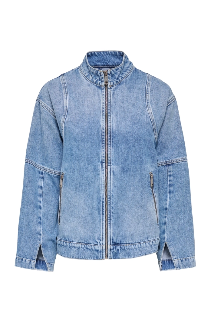 onlcathy biker dnm jacket dot medium blue den