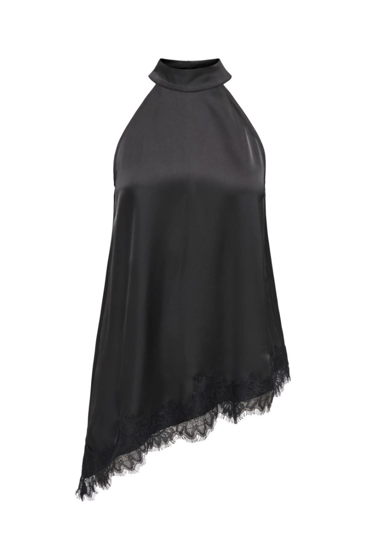 jdydenise halterneck top wvn black