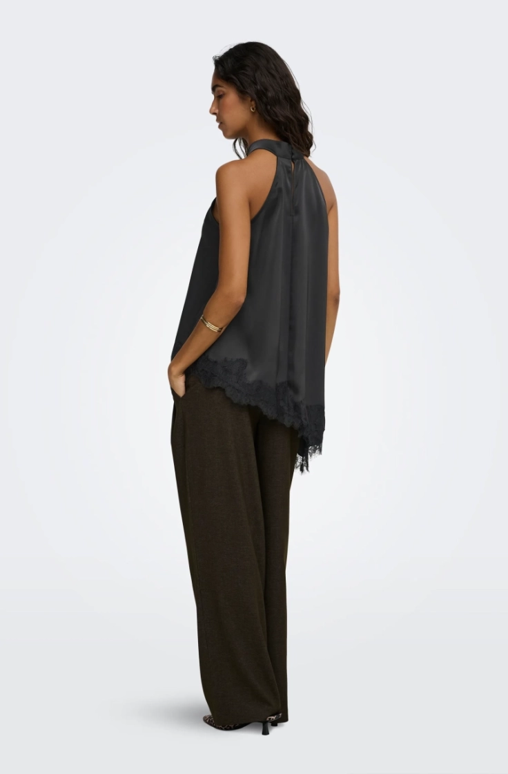 jdydenise halterneck top wvn black