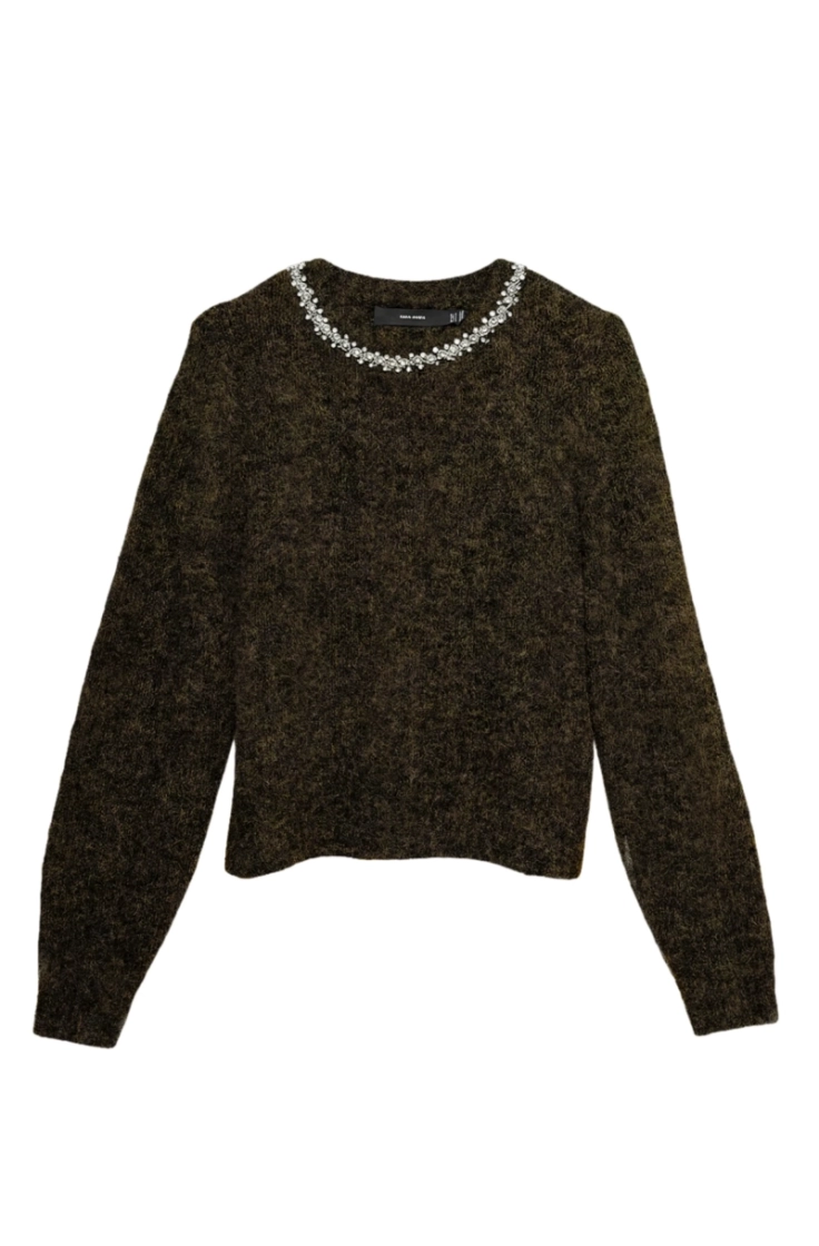 vmnovah jewel ls o-neck pullov chocolate torte