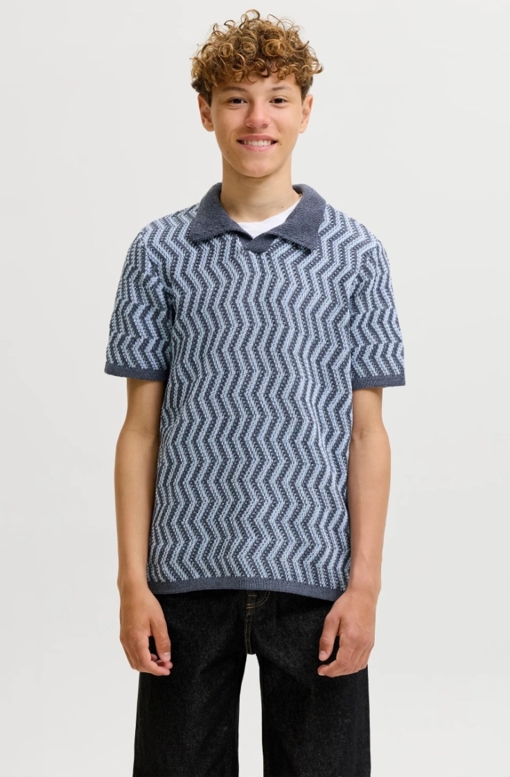 joraiden knit split neck polo odyssey gray ca