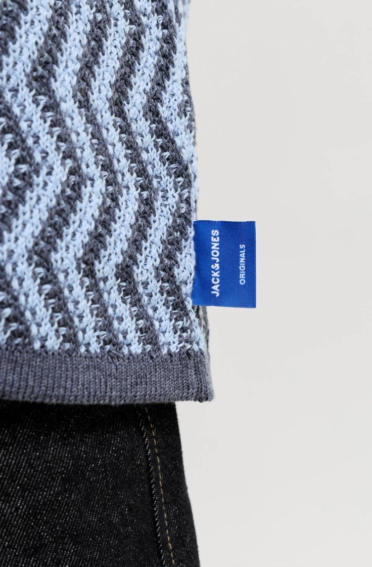 joraiden knit split neck polo odyssey gray ca