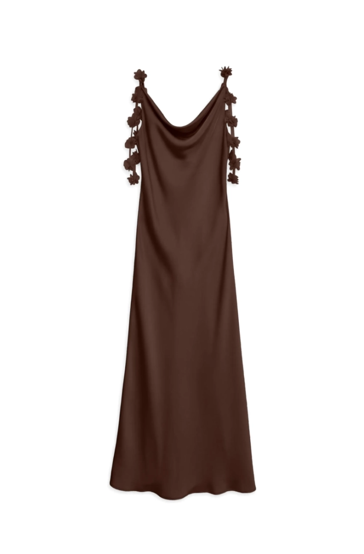 vmanaleia sl detail maxi dress chicory coffee