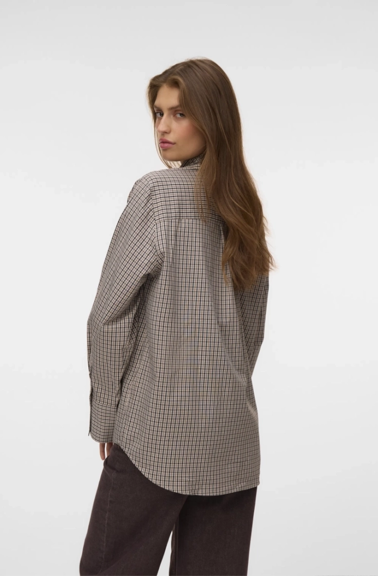 vmsynne ls neck scarf shirt wv oatmeal brown k